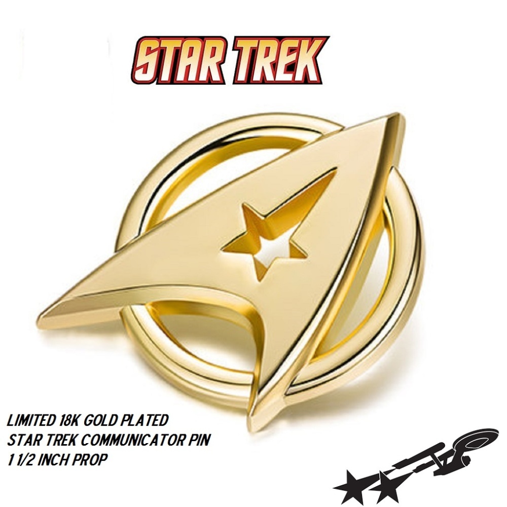 Limited 18k Gold Plated Star Trek Logo Metal Pin